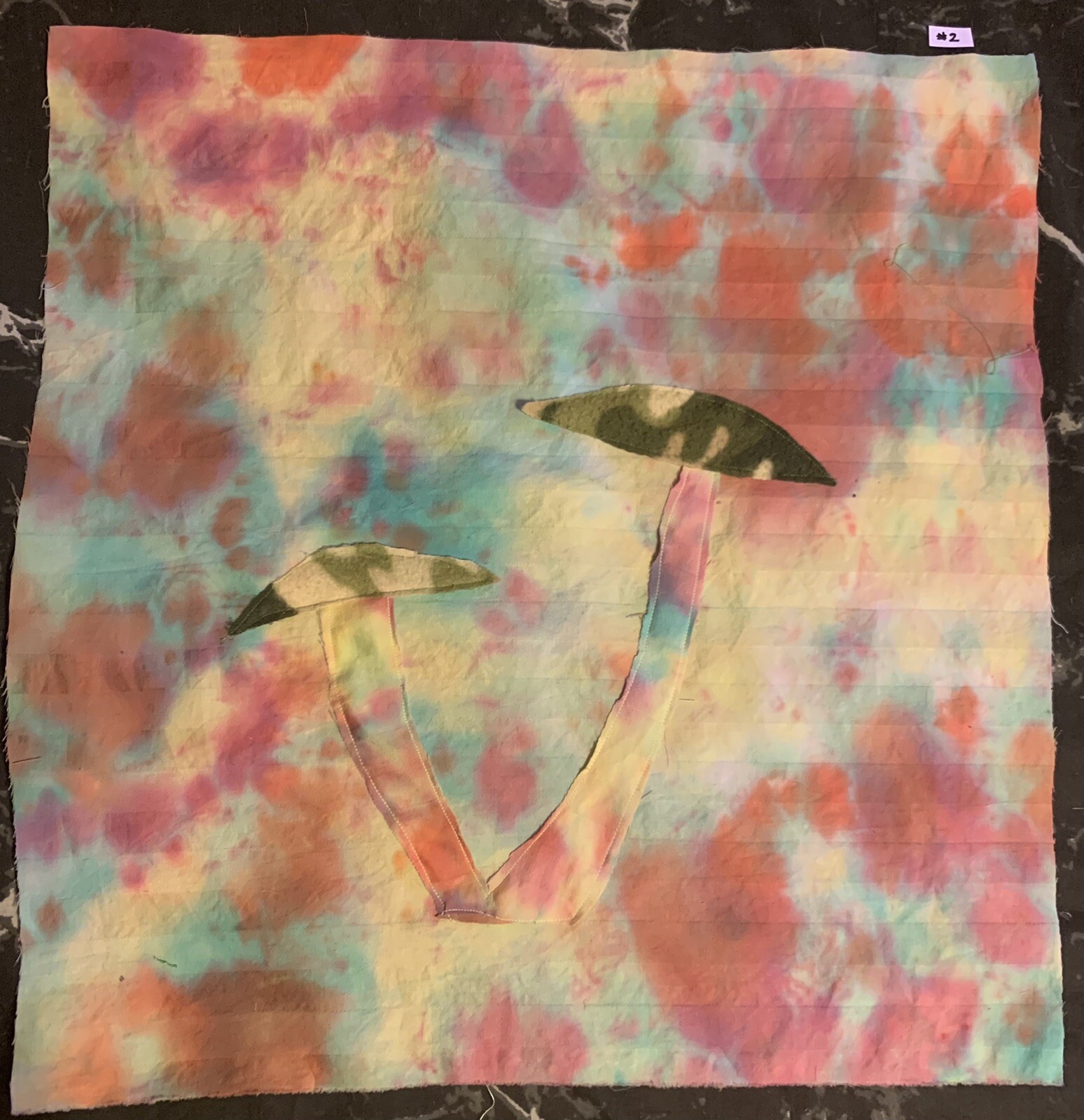 Tie Dye Mushroom Patch 21”x20” Tapestries Specify #1 Or #2 In Note