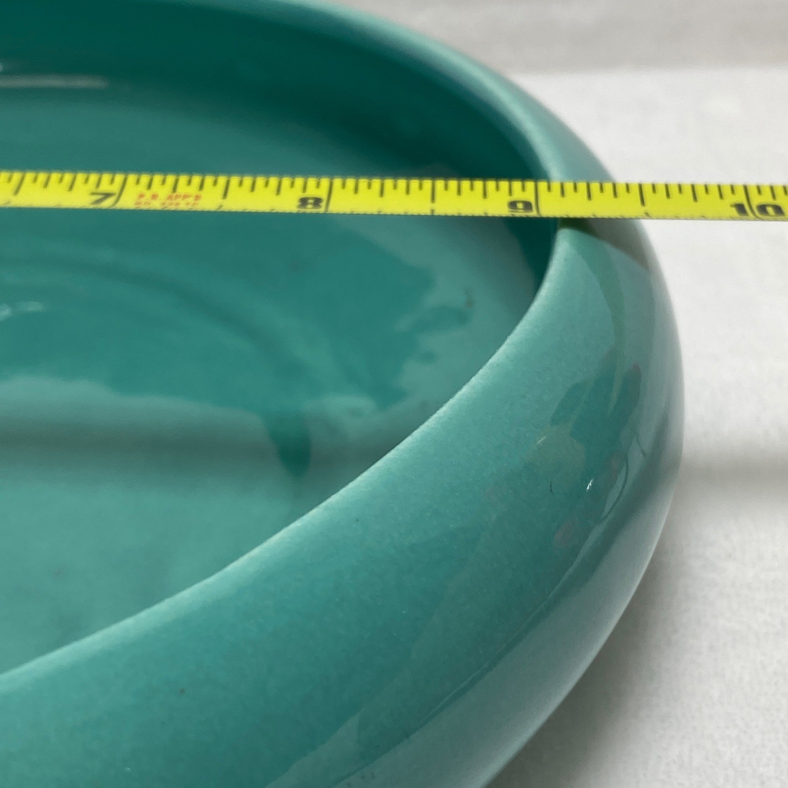 MCM Fenton Art Glass? Teal Ceramic Trinket Serving Dish Planter Vintage Retro