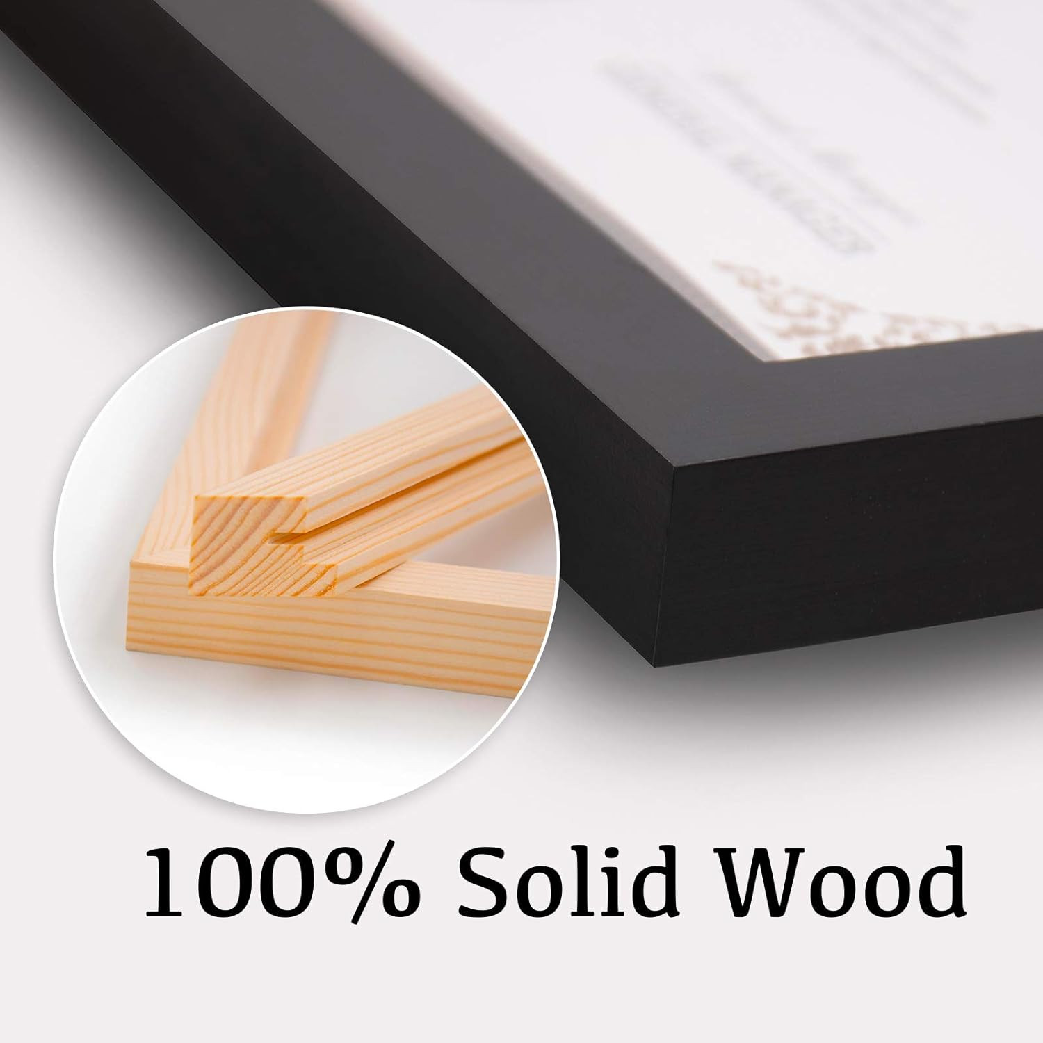 Black Solid Wood Picture Frames 4 PCS – 11×14 & 5×7 for Table or Wall Display