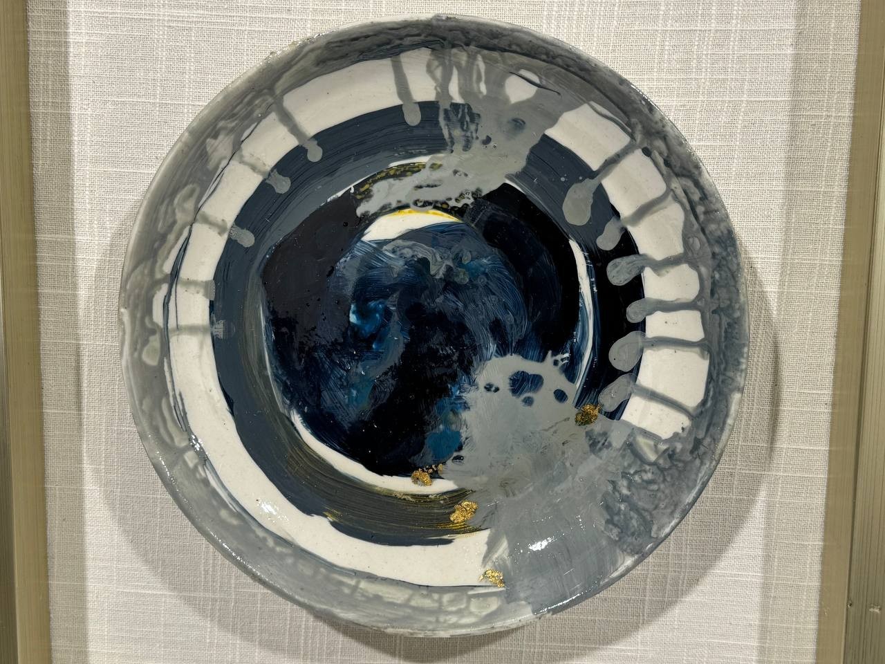 Surya Wall Decore Ceramic Plate In Frame. See Pictures For Details
