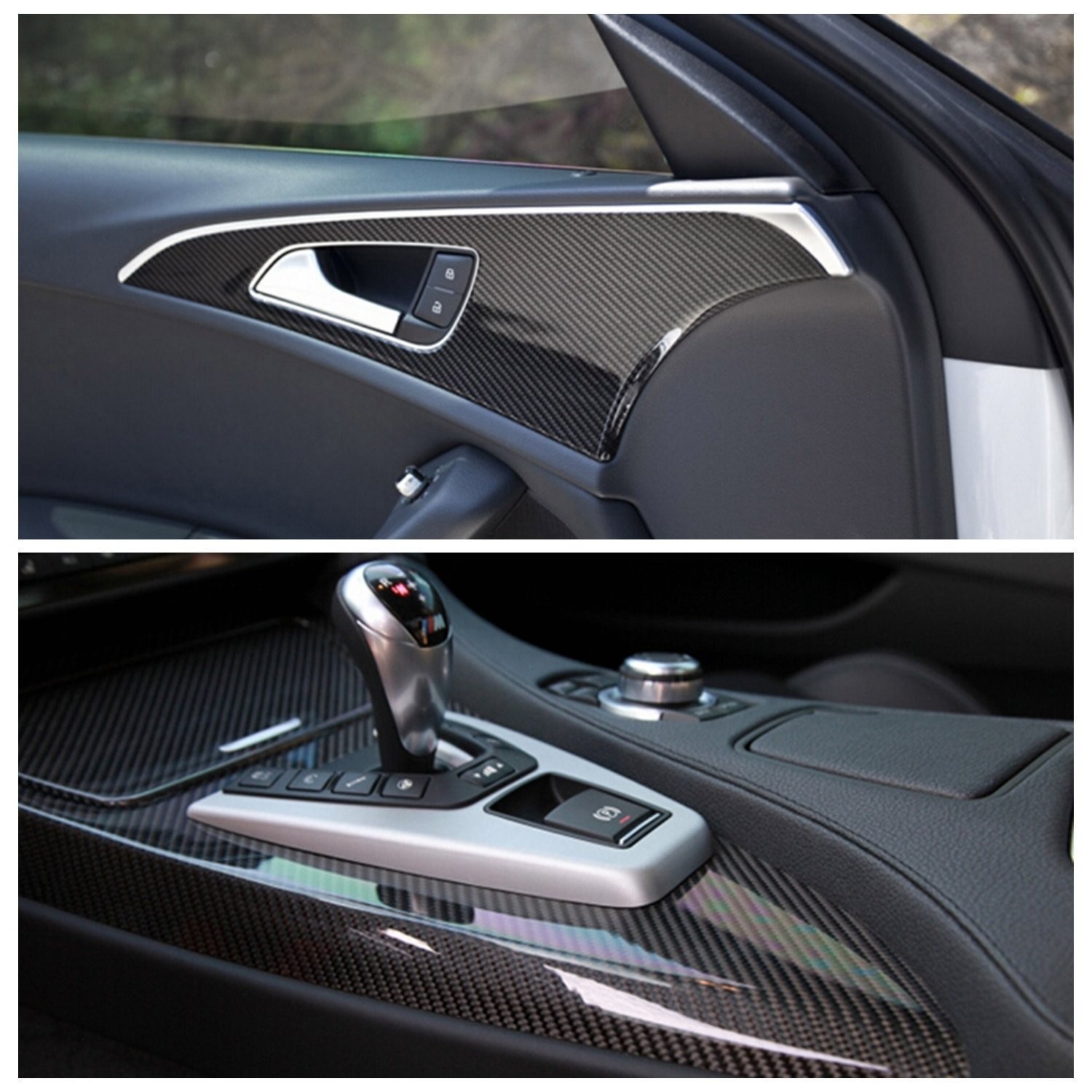 DIYAH High Gloss 6D Black Carbon Fiber Vinyl Wrap Sticker with Air Release Bu…