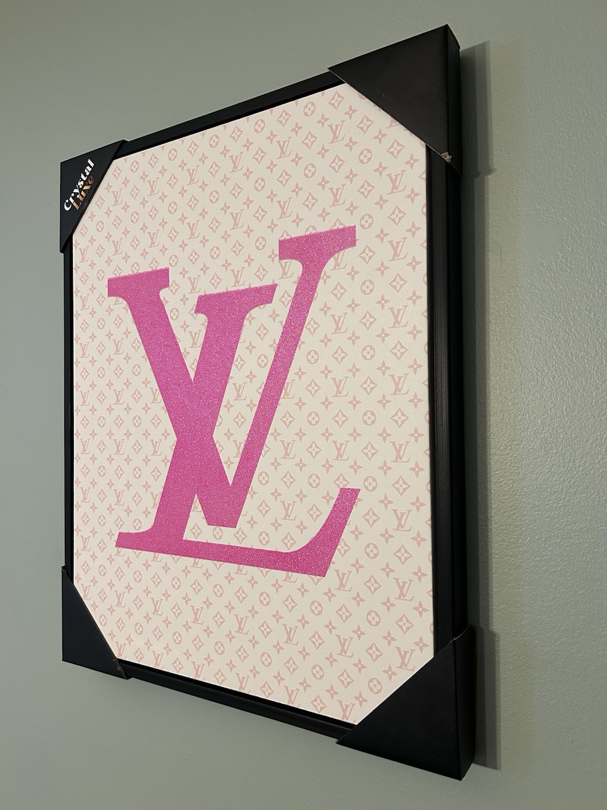 Beautiful Framed Louis Vuitton Wall Art 16”x 20” In Canvas Designer LV Pink