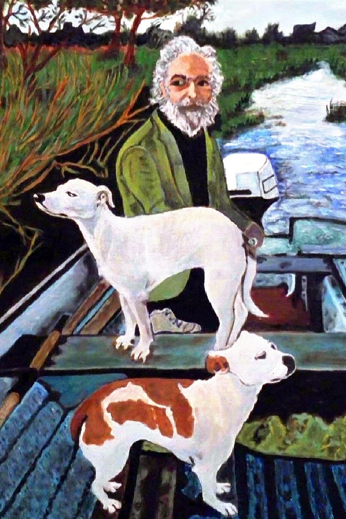 Man in Boat With Dogs Movie Painting Cool Wall Decor Art Print Poster 12×18