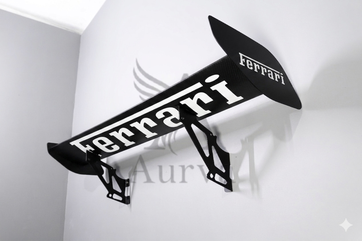 Ferrari Car Wall Shelf Car Spoiler Style Rear Wing Shelf – Automotive Home Decor