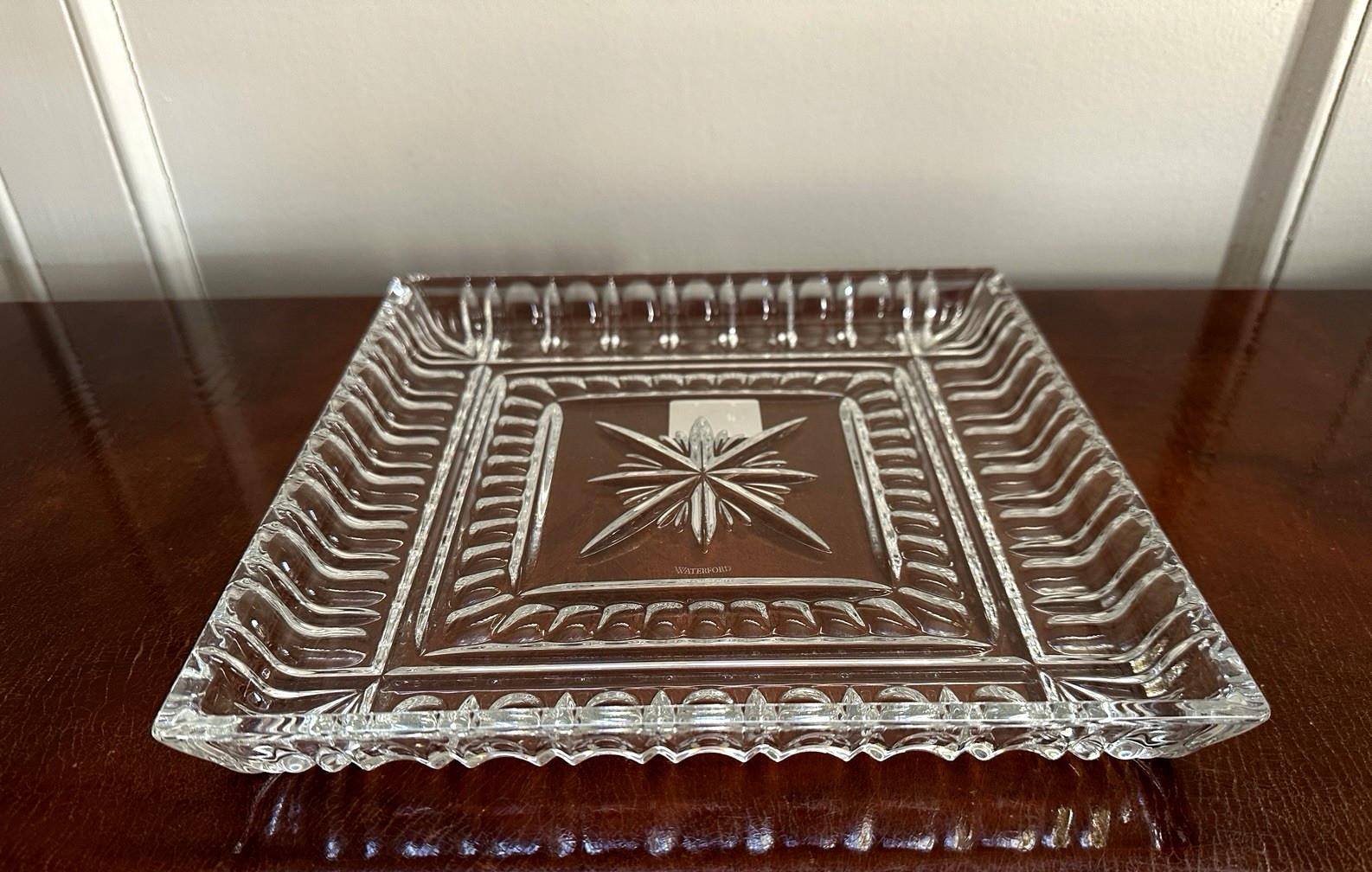 New w/ Label Waterford Crystal O’Connell 10″ X 10″ Square Vanity Dresser Tray