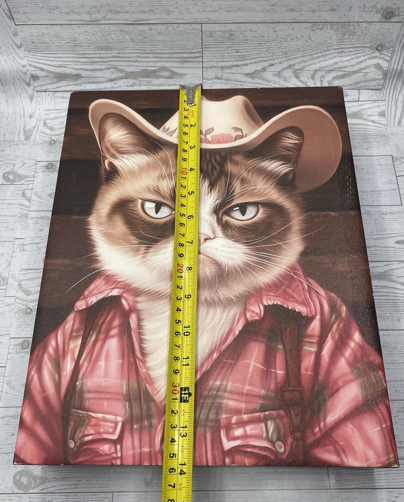 Western Grumpy Cat Cowboy Canvas Print (11x14x2.5′) Tessa Kane Art in Motion