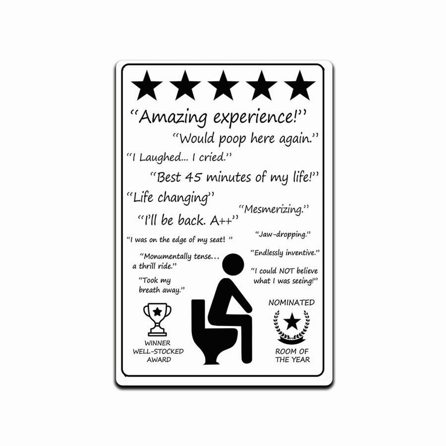 Funny Bathroom Sign I would Poop Here Again 8″ x 12″ Aluminum Metal Poster