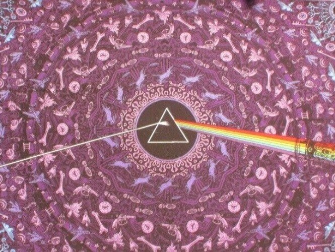 New Purple Pink Floyd Dark Side of the Moon Tapestry Wall Decor Hanging Art NIP
