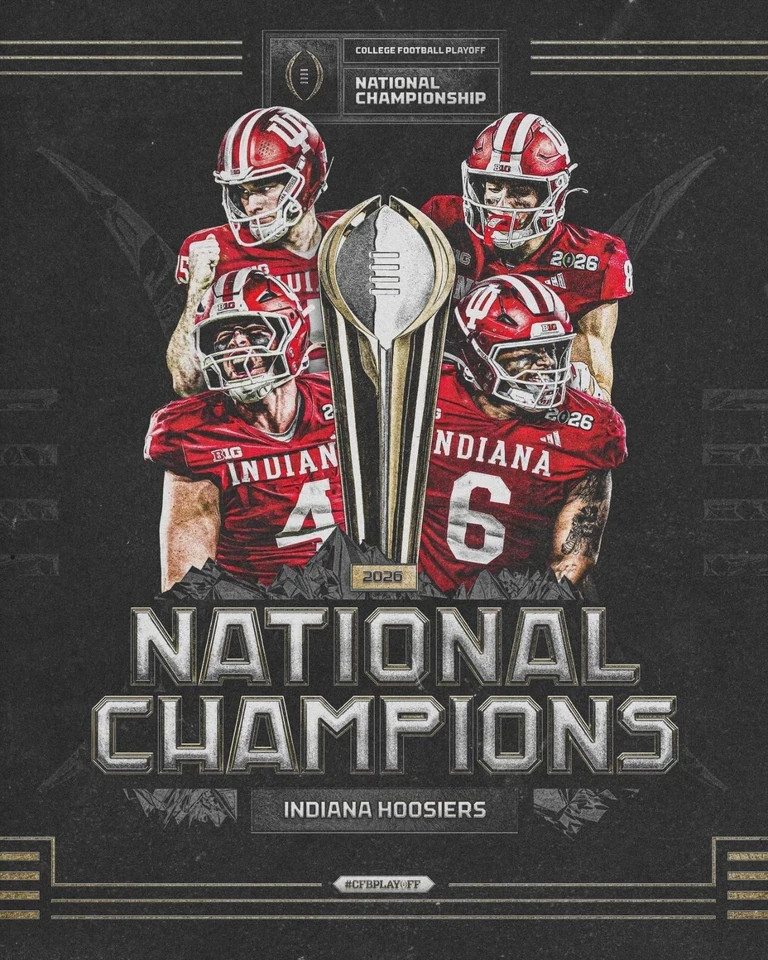 Indiana 2026 Football National Champions Commemorative Poster