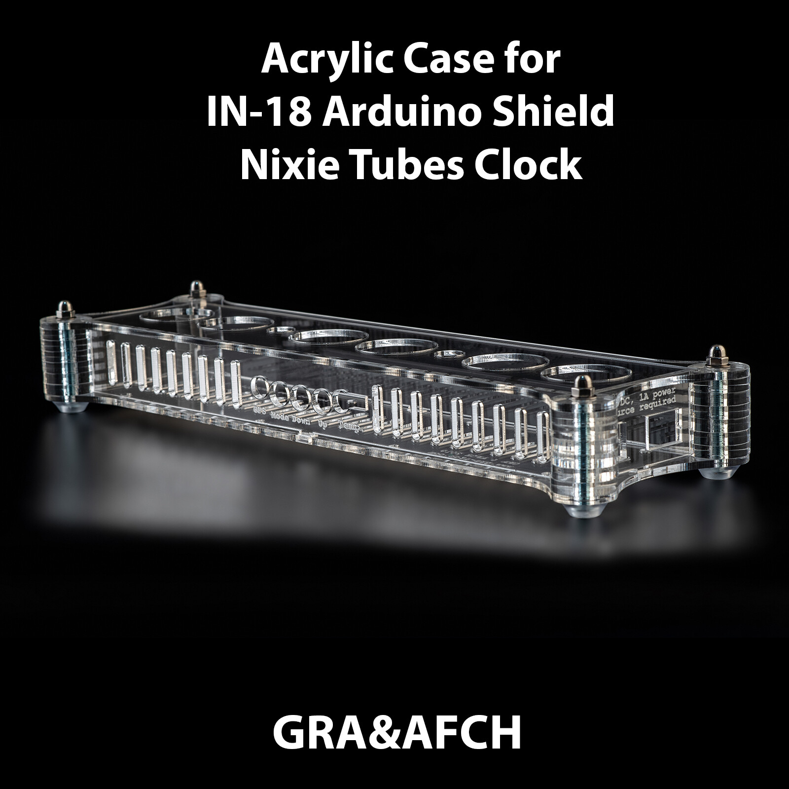 Acrylic Case for IN-18 Arduino Shield Nixie Tubes Clocks