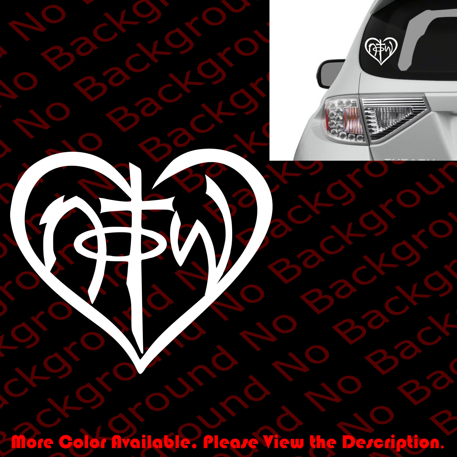 NOTW HEART Christian Car Window Laptop Vinyl Die Cut Decal Jesus Love JS015