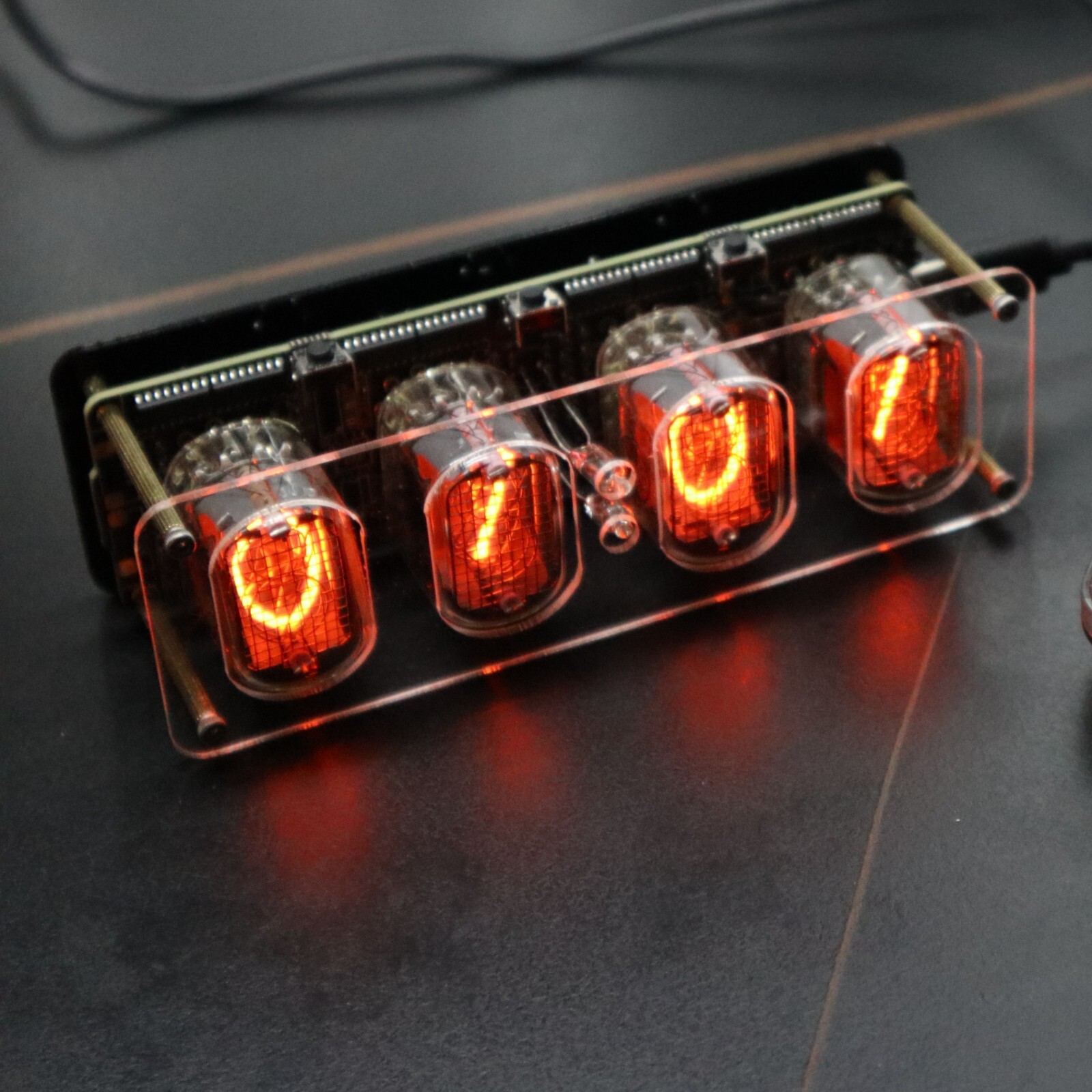 Cyberpunk Soviet IN12 Nixie Tube Clock Retro Original Design Desk Alarm USB-C
