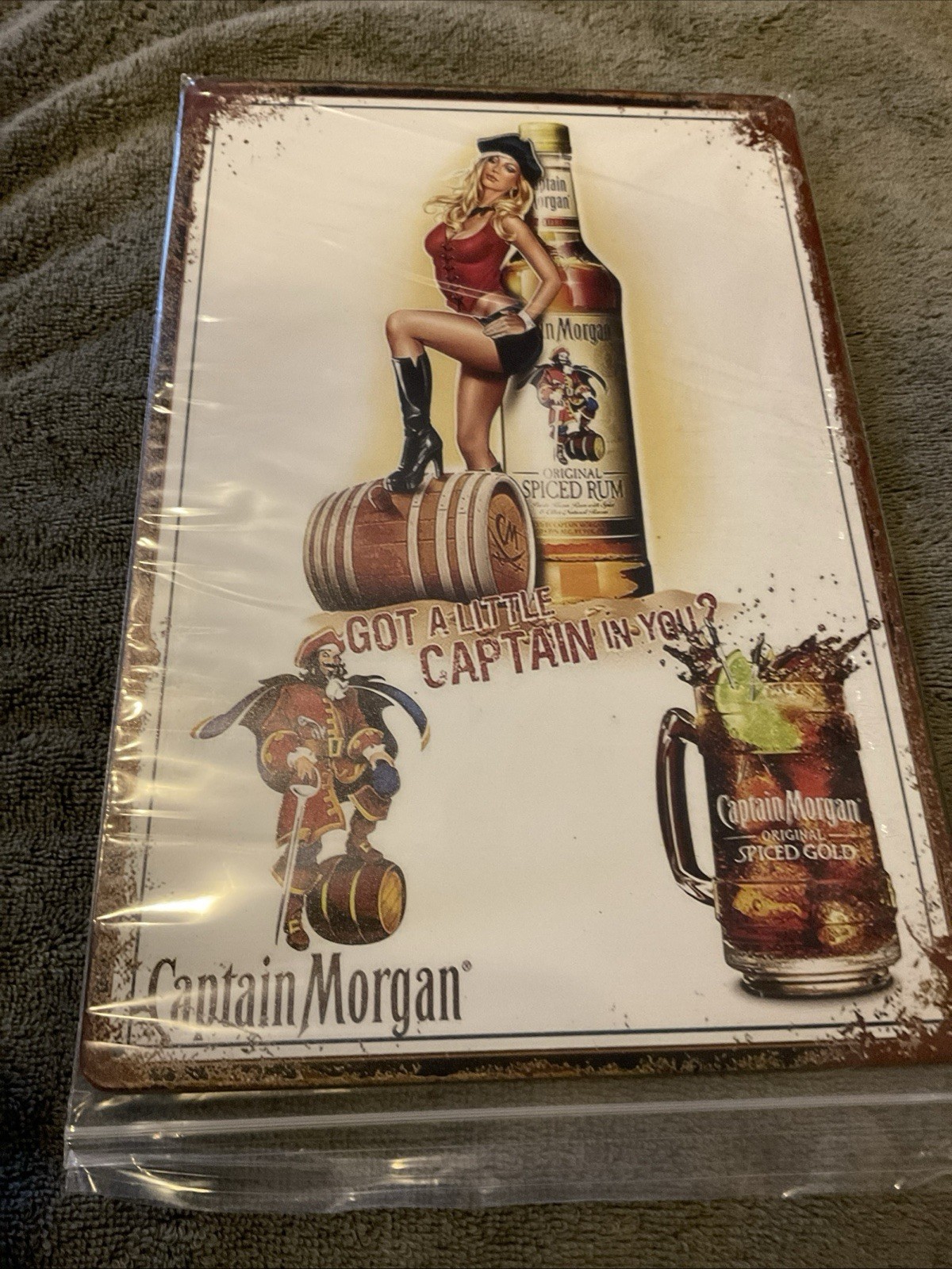 8×12 Captain Morgan Metal Sign GOT A CAPTAIN IN YOU? 8×12 Man Cave, Game Room