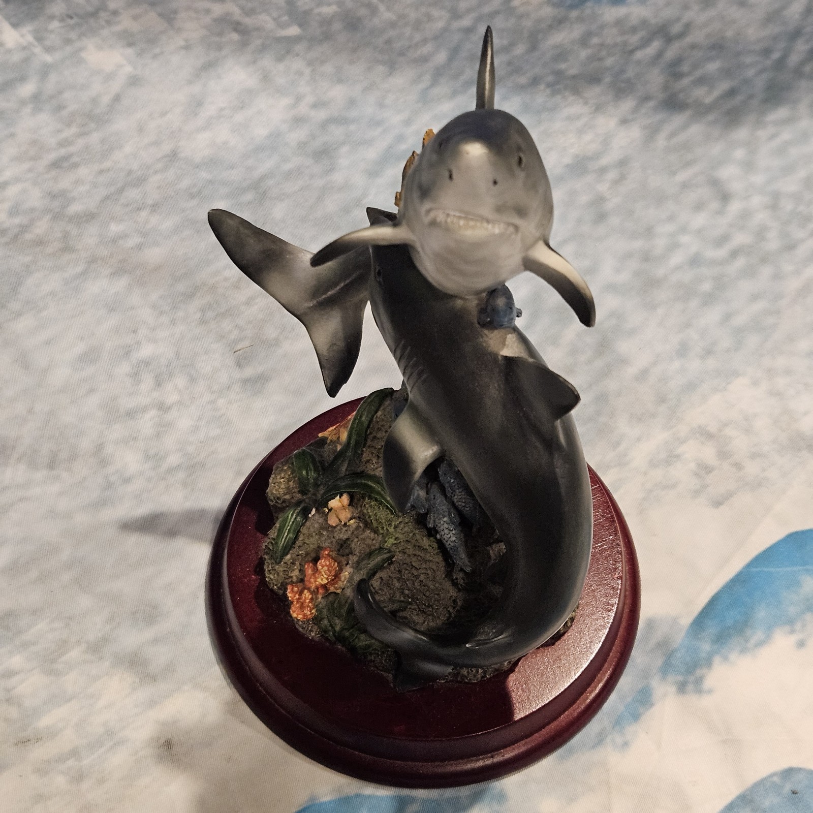 Shark Resin Figurine Statue Ocean Beach Nautical Decor Sculpture 9″ Tall