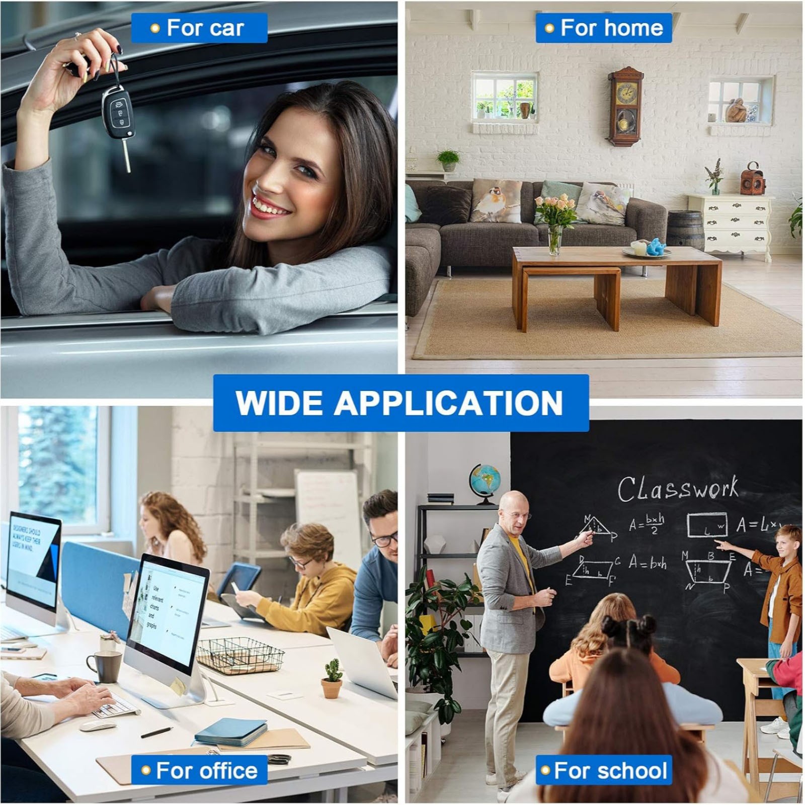 New 3 Pack Mini Digital Clock Small Adhesive Stick On Easy To Read Large Numbers
