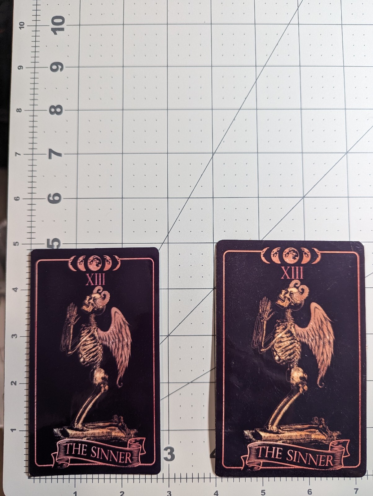 THE SINNER tarot ‘card’ die-cut printed vinyl sticker black or white