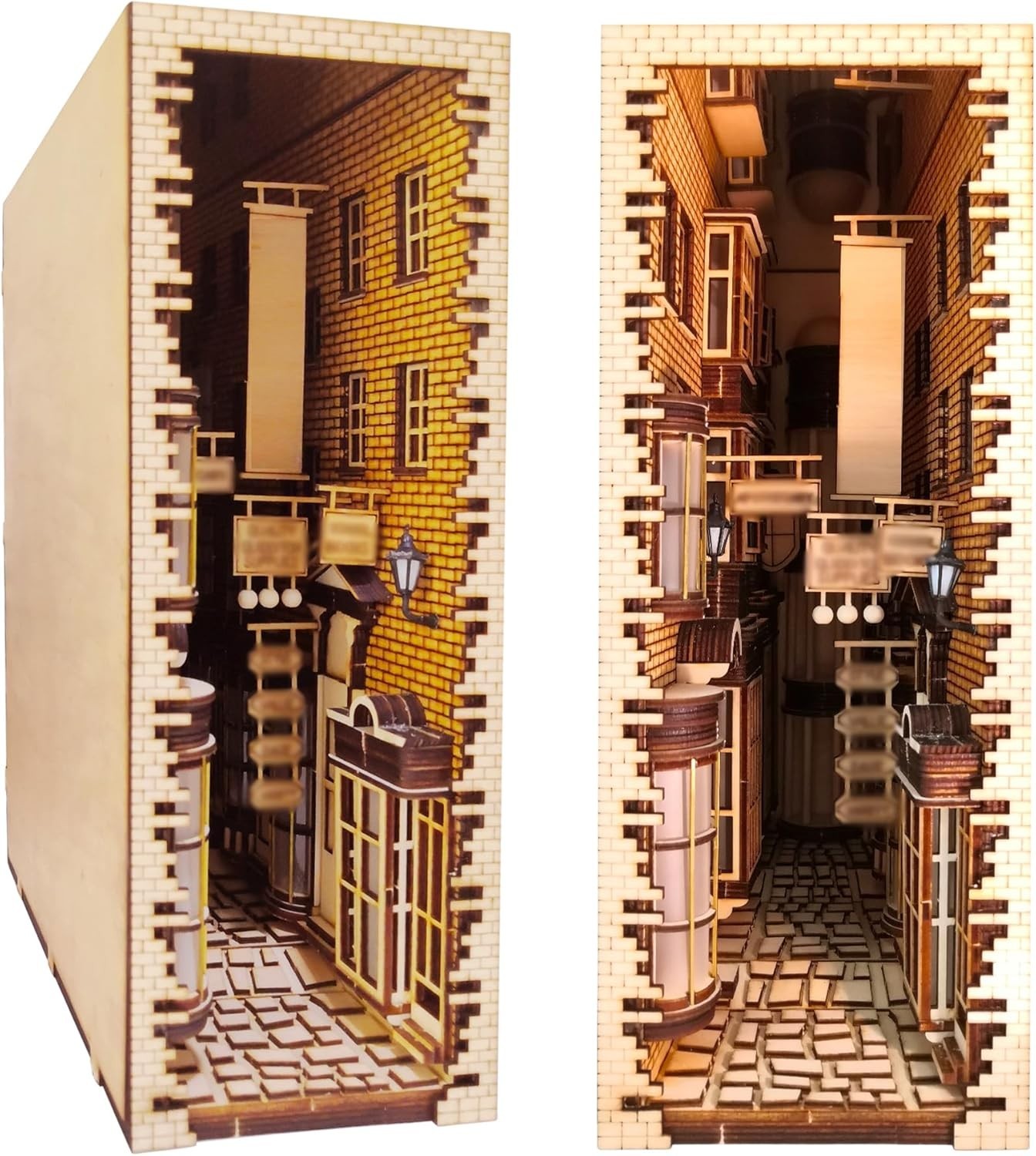 LED Book Nook Kit for Adults, Decorative Bookend Stand-3D, Wooden Puzzle Adults