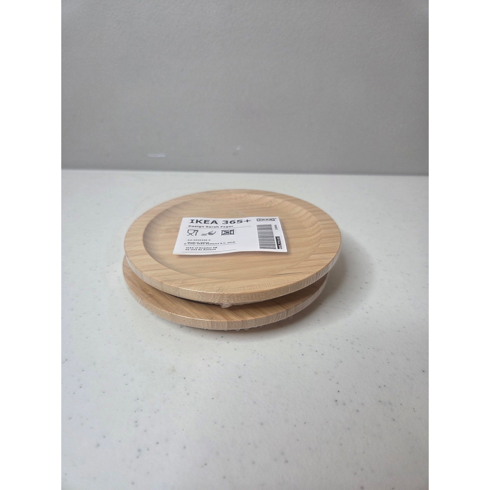 Ikea Bamboo 2-in-1 Coaster and Lid, 9 cm Diameter, Set of 2 New with Seal 365+