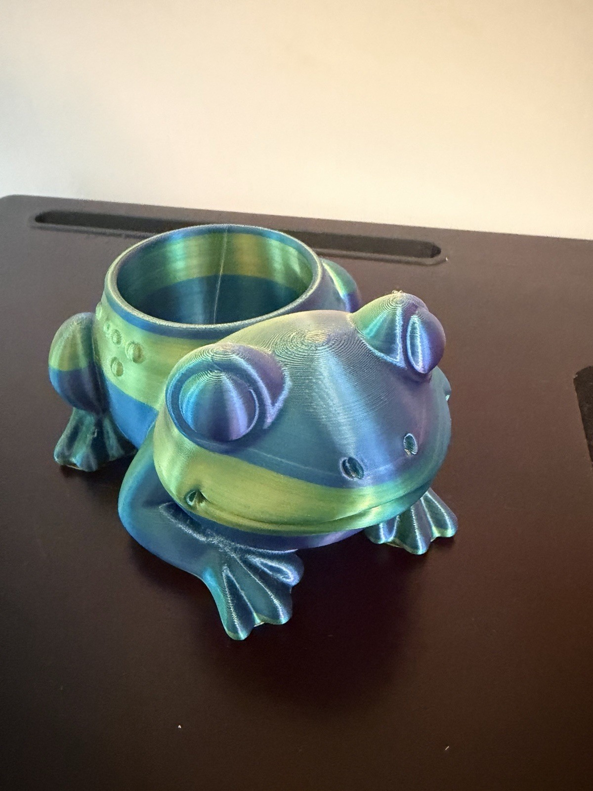 Frog Planter/trinket Bowl 3d Printed 6” Total Length