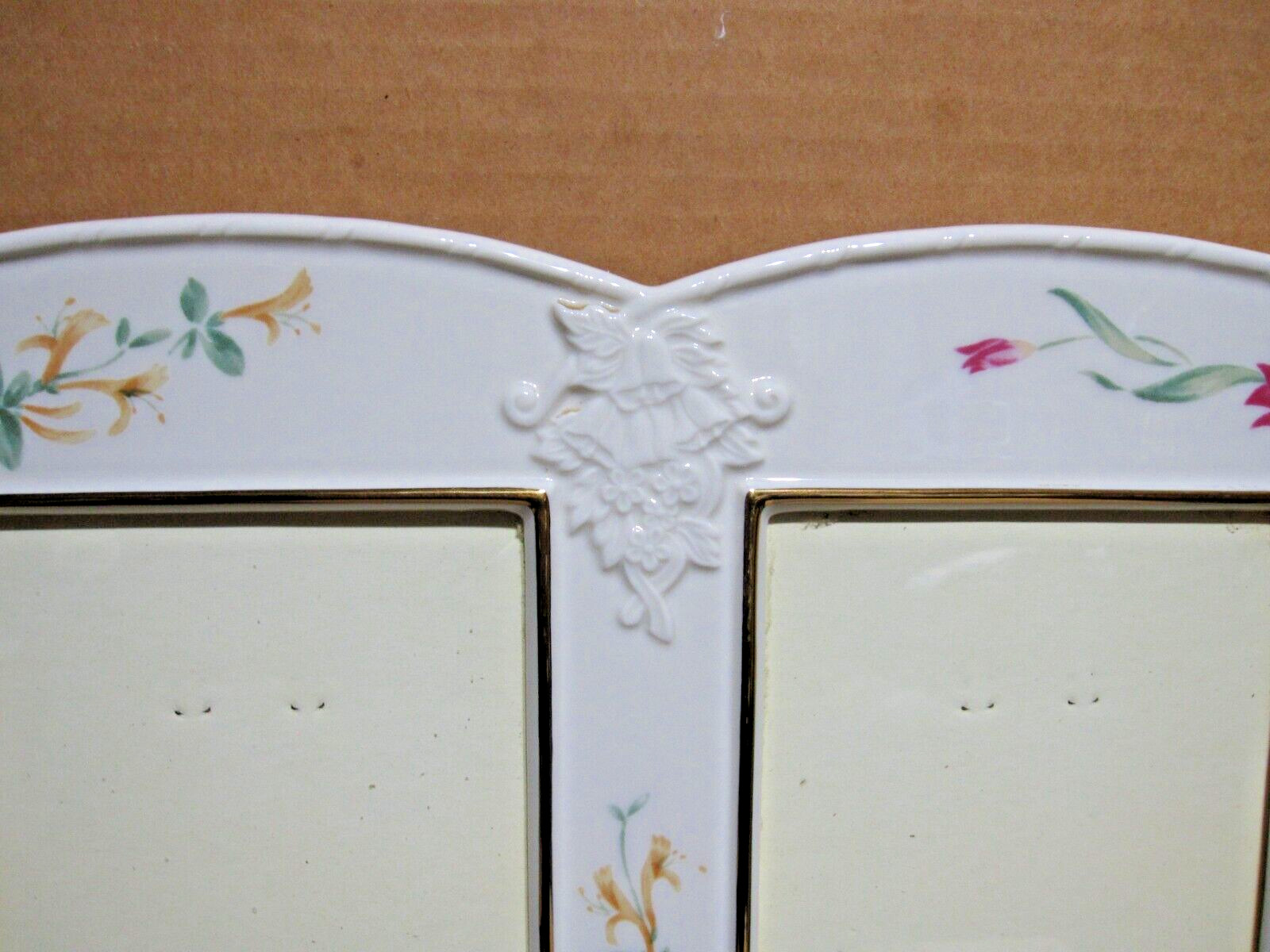 LENNOX=FLORAL=GOLD TRIM=DOUBLE PICTURE FRAME= 11 X 15=PRINTED PHASE=SEE PICTURES
