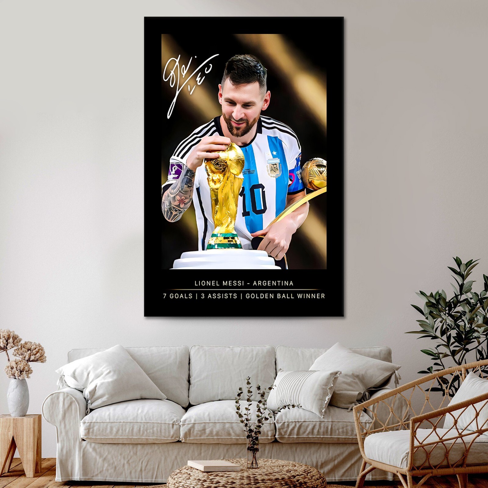 LIONEL MESSI 10 Inspirational Wall Art Signature Poster Ready to Hang Gift