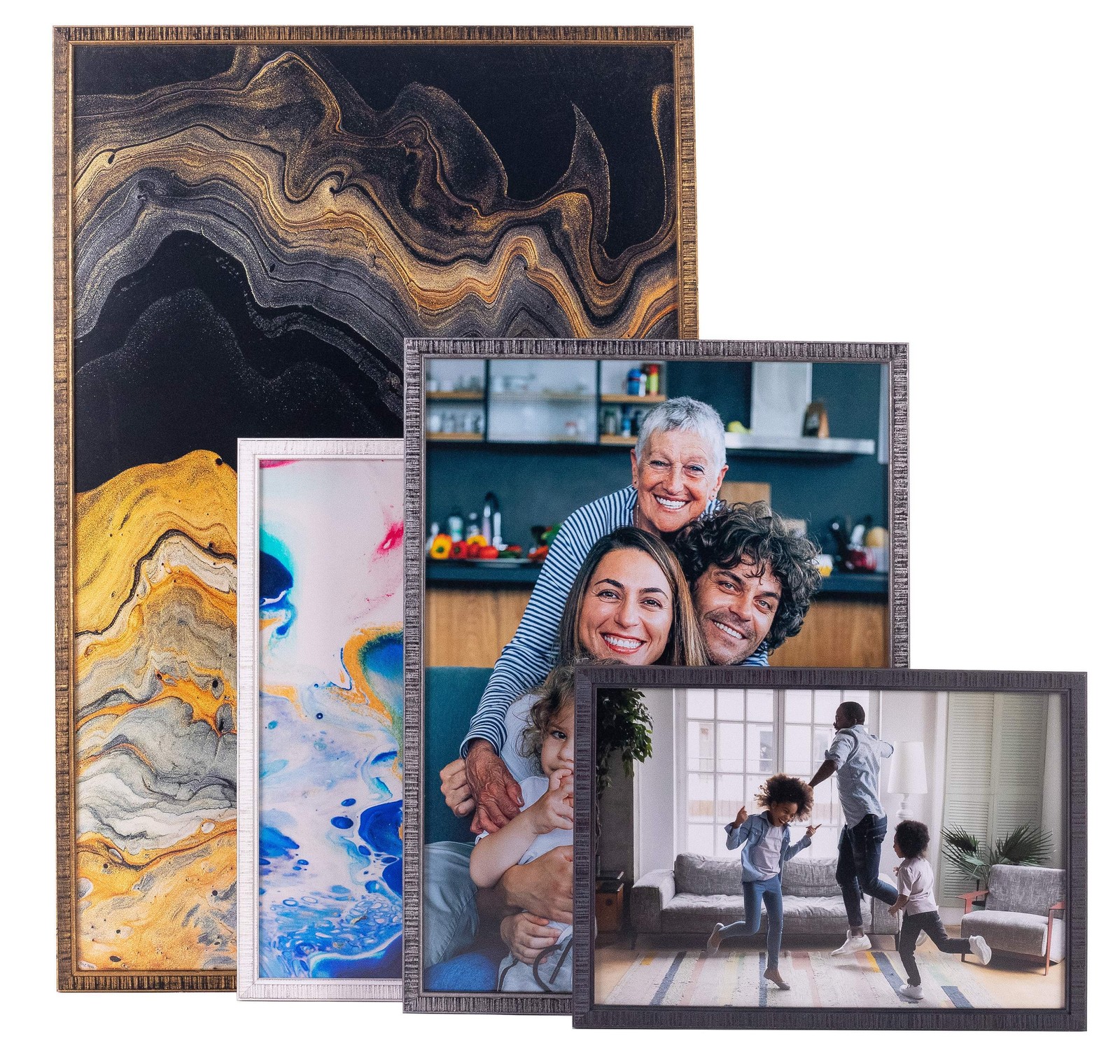 11×22 Frame Silver Grey Distressed Solid Wood Picture Frame | 0.75 Inch Moulding
