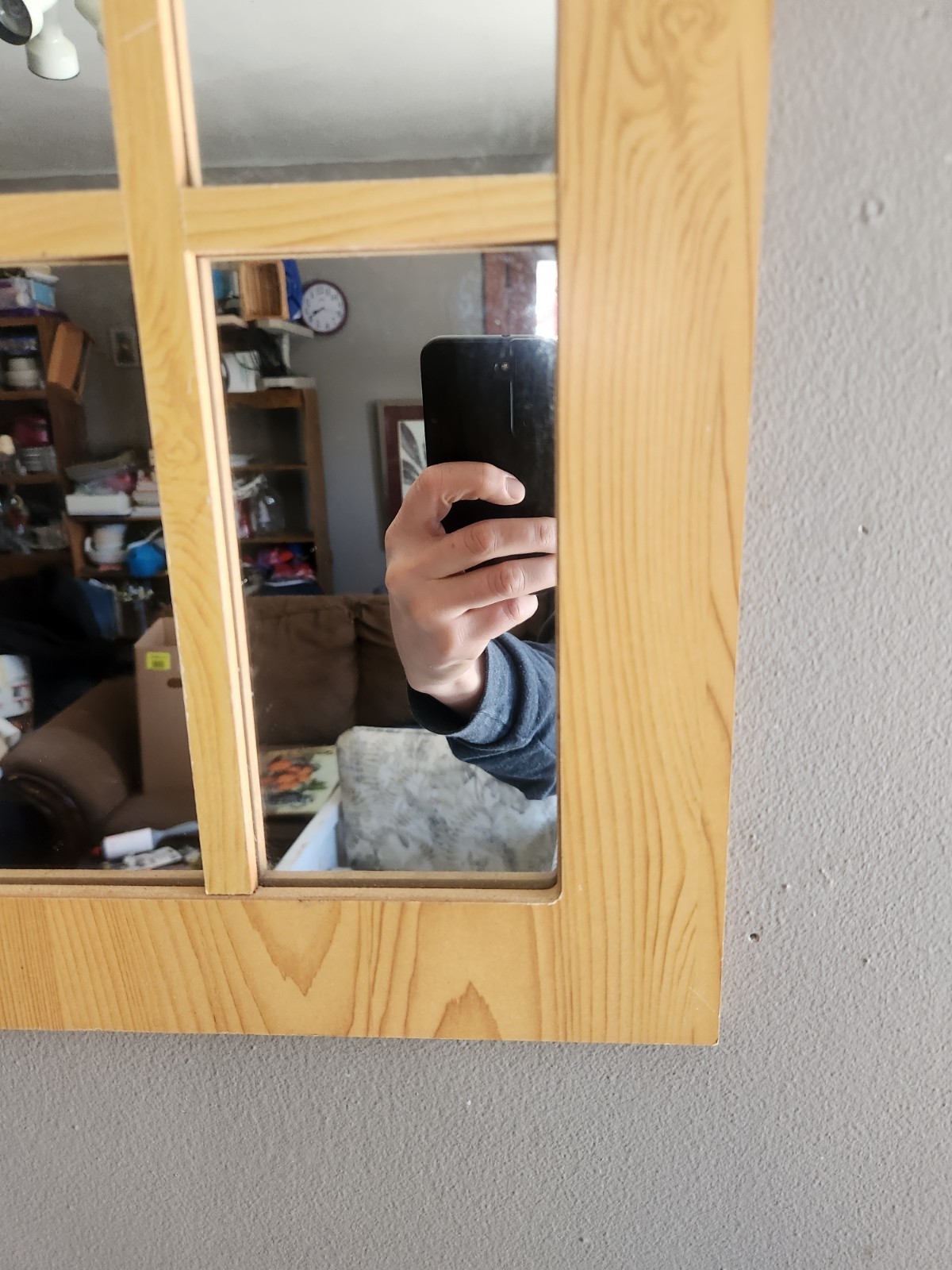 4 Paneled Wood Framed Accent Mirror • 19″×12″