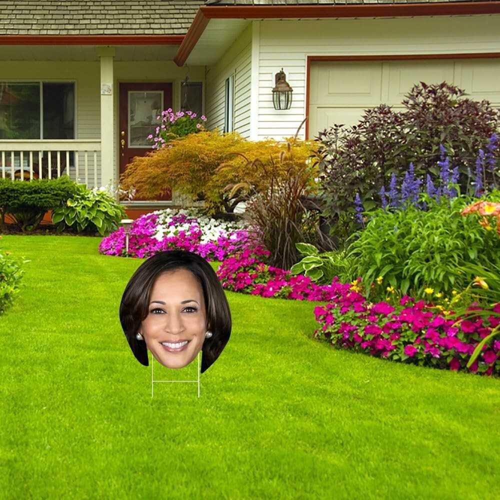 Kamala Harris Head 2024 For President Yard Lawn Sign SMALL size 12” x 11” USA