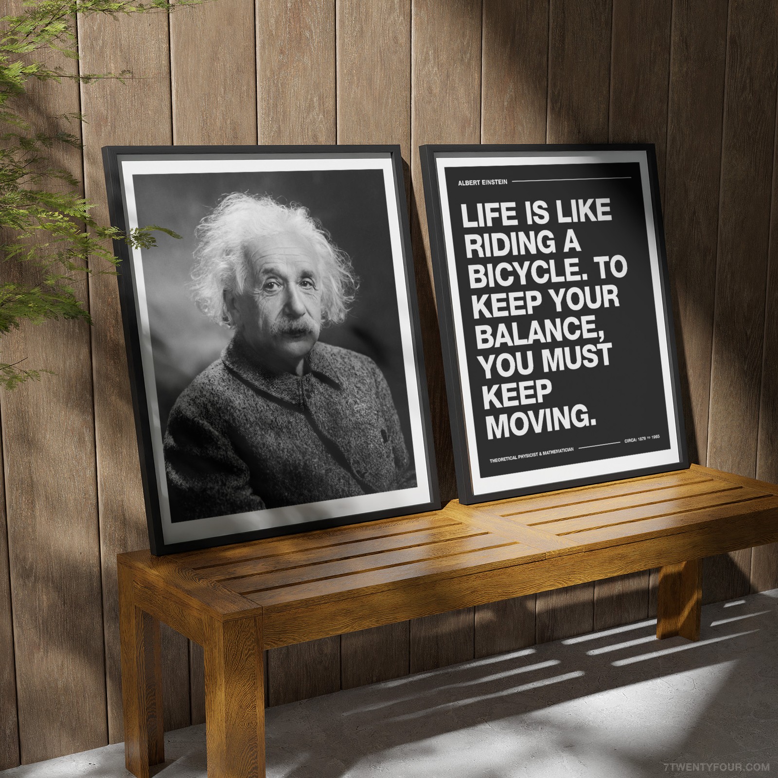 Albert Einstein Inspirational Poster Set – Home Office Quote & Portrait Wall Art