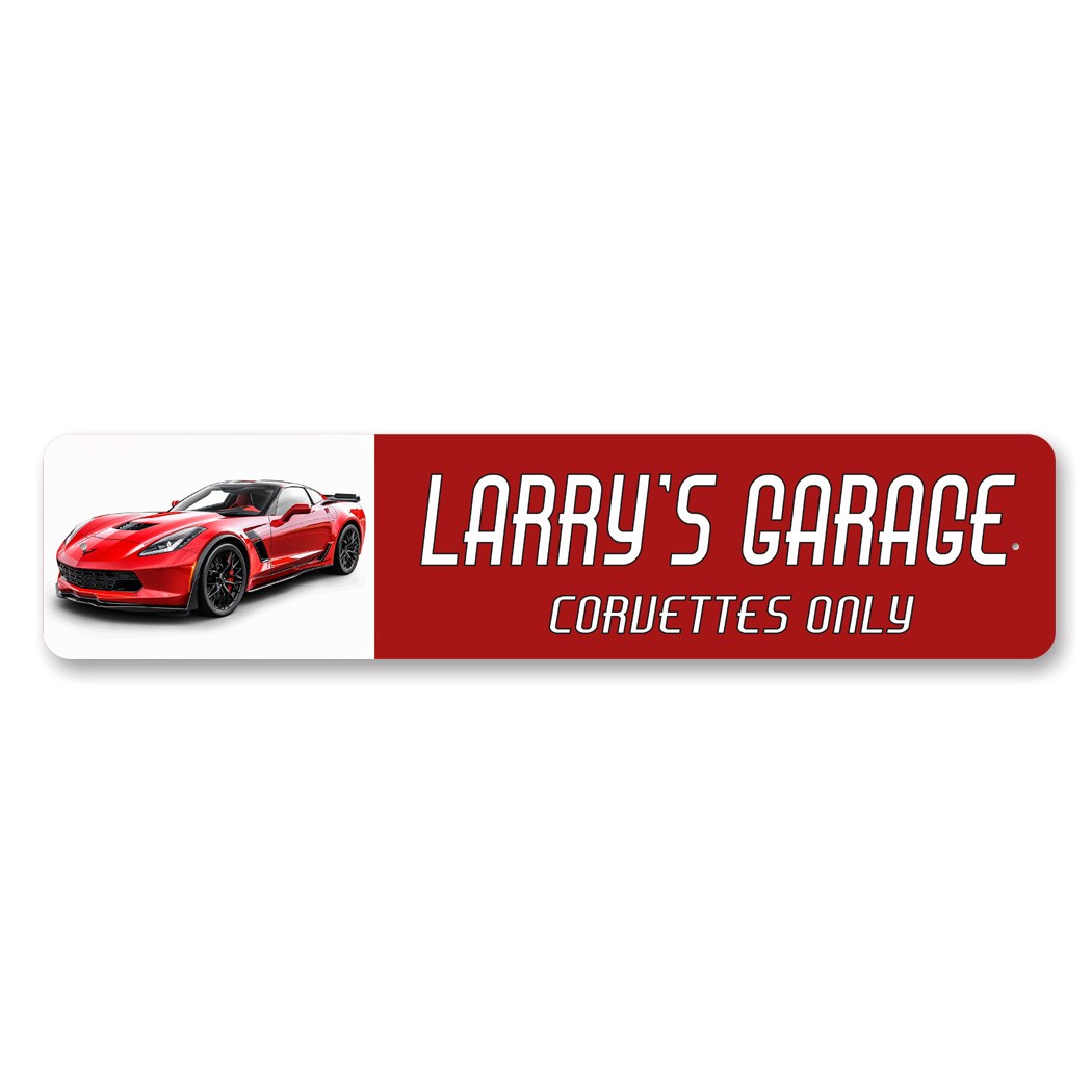 Aluminum Chevy Corvette Signs Personalized Garage Corvettes Only Novelty Sign