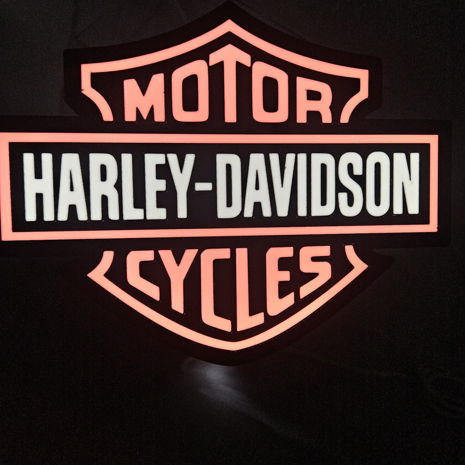 “PINK” Harley Davidson Wall Sign Night Light – LED USB Powered Lightbox Mancave