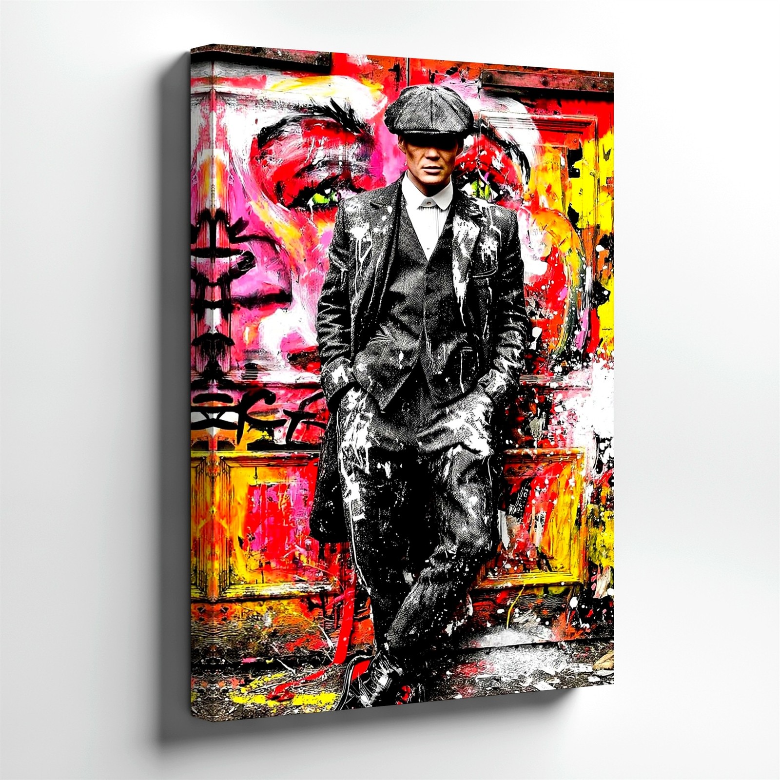 Wall Art Gangster Man Portrait Graffiti Canvas Print Colorful Street Poster