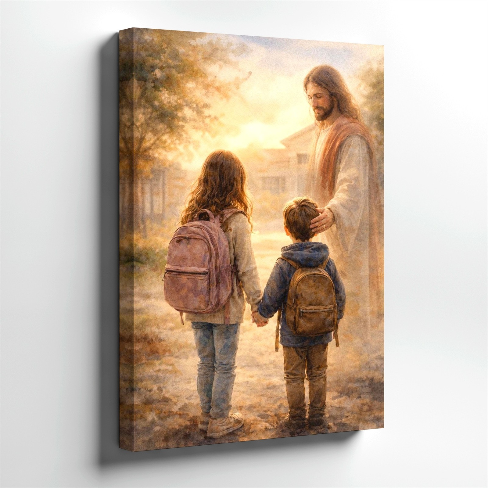 Wall Art Jesus with Children Canvas Print Christian Religious Home Decor Poster