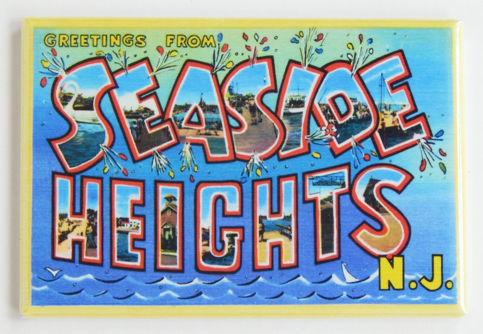 Greetings from Seaside Heights New Jersey FRIDGE MAGNET travel souvenir