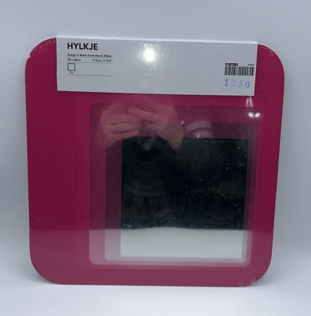IKEA HYLKJE Mirror Pink 30×30 cm Adhesive Peel & Stick Wall Pop Art Mod 80s NEW