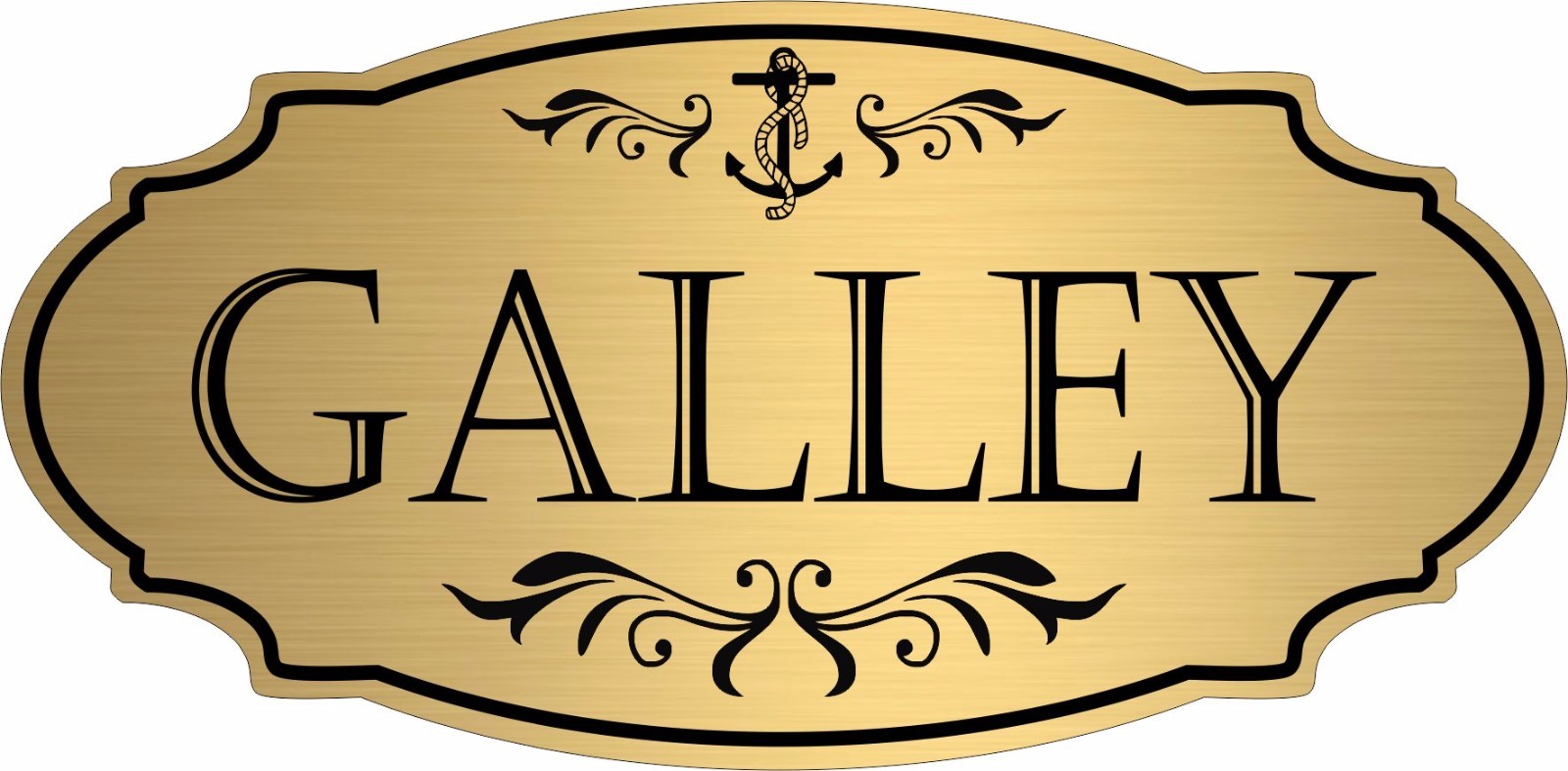Gold “Galley” nautical boat door sign – Free Shipping