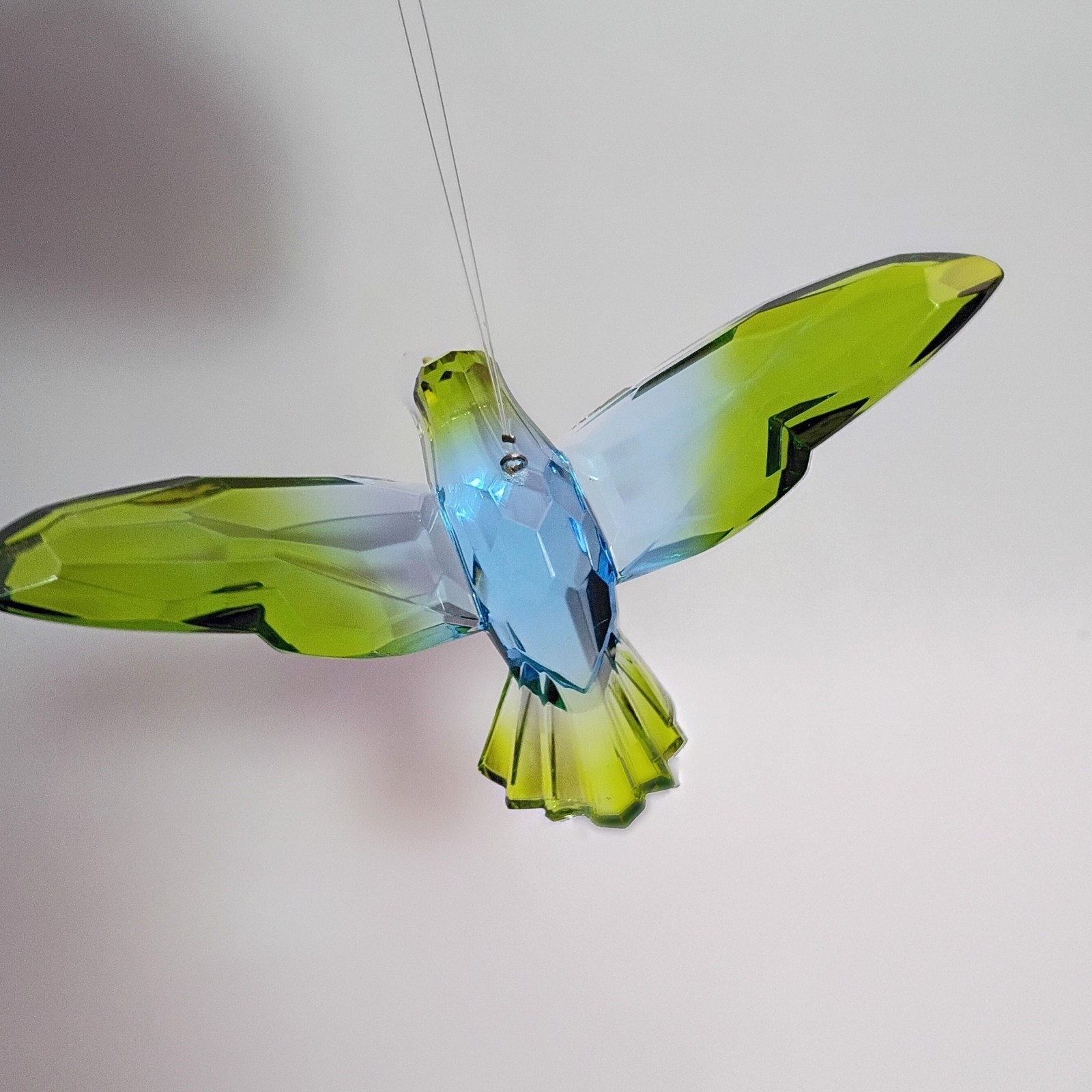 Hummingbird Ornament Suncatcher Acrylic Decor Green/Blue Ganz Crystal