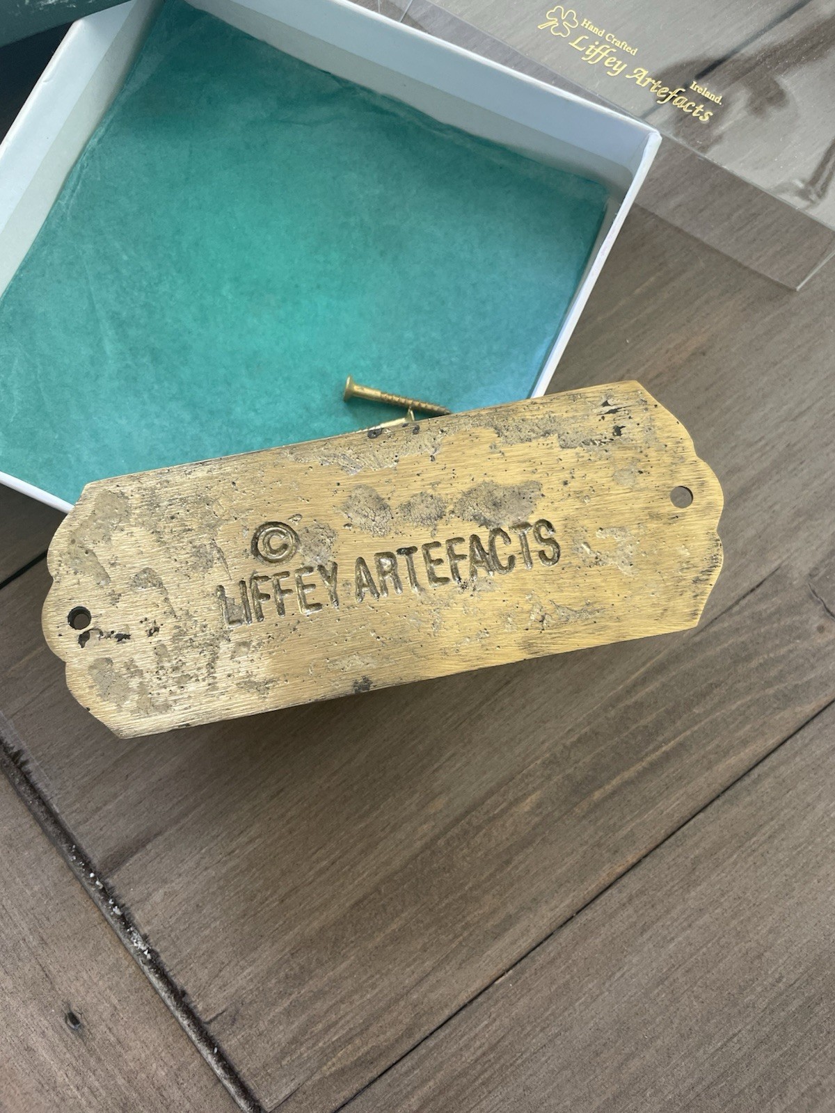 Liffey Artefacts Hand Crafted Brass Ireland Door Plaque Faile Welcome Irish