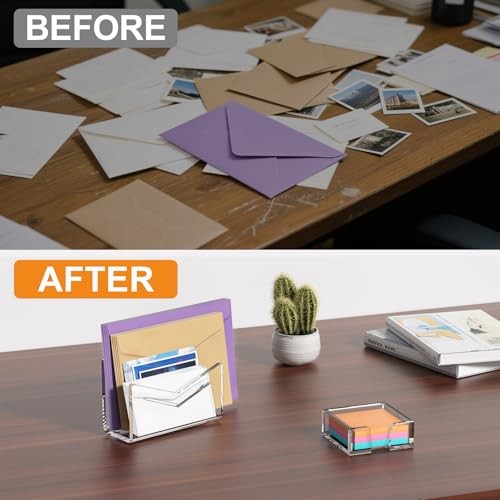 Envelope and Mail Organizer Countertop – Acrylic Desk 1 Compartment Clear