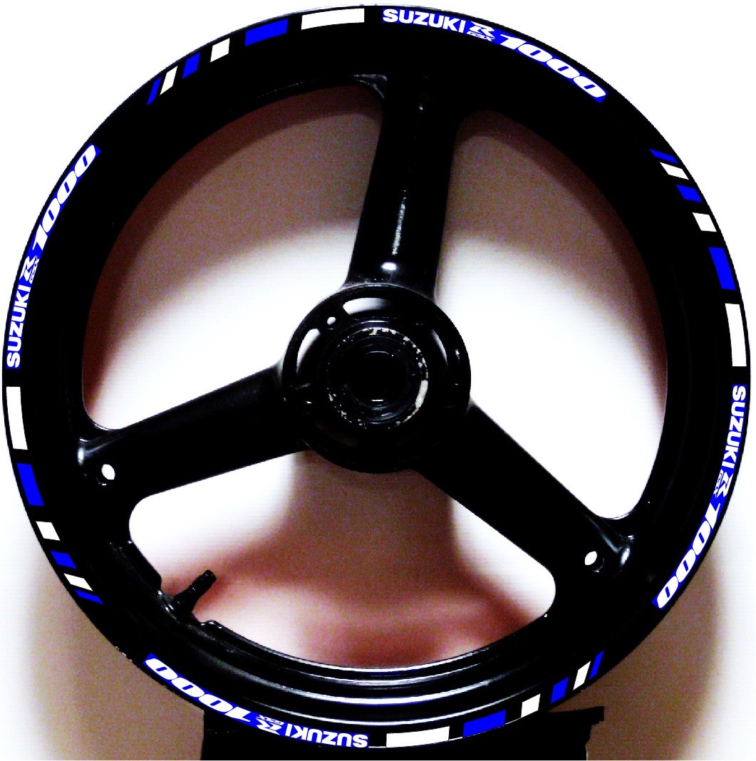 CUSTOM PRINTED 2 TONE GP RIM STRIPES WHEEL DECALS TAPE STICKERS SUZUKI GSXR 1000