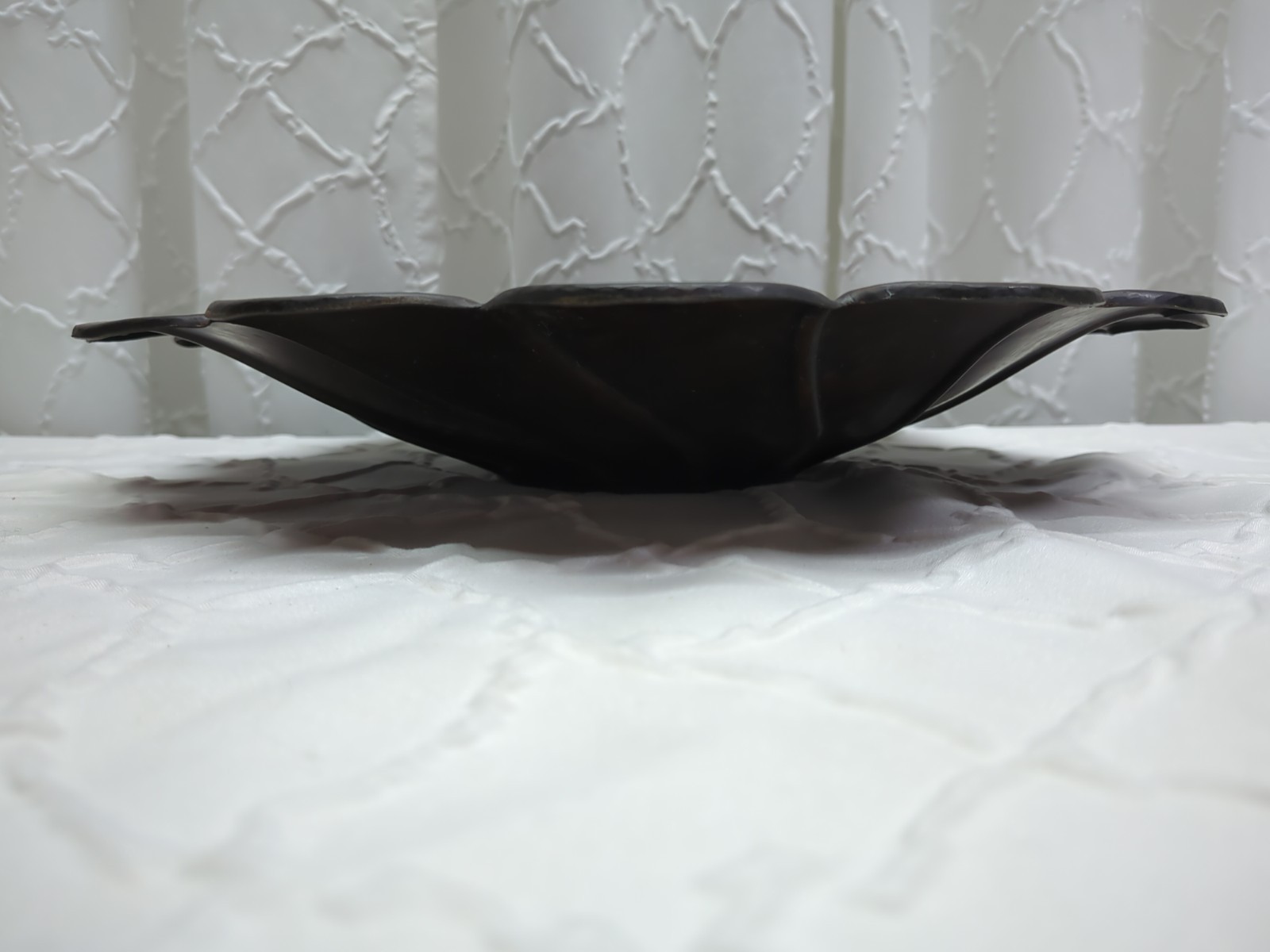 Vintage Hadar Flower Blossom Shaped Metal Plate/Tray Wall Decor Made In Israel