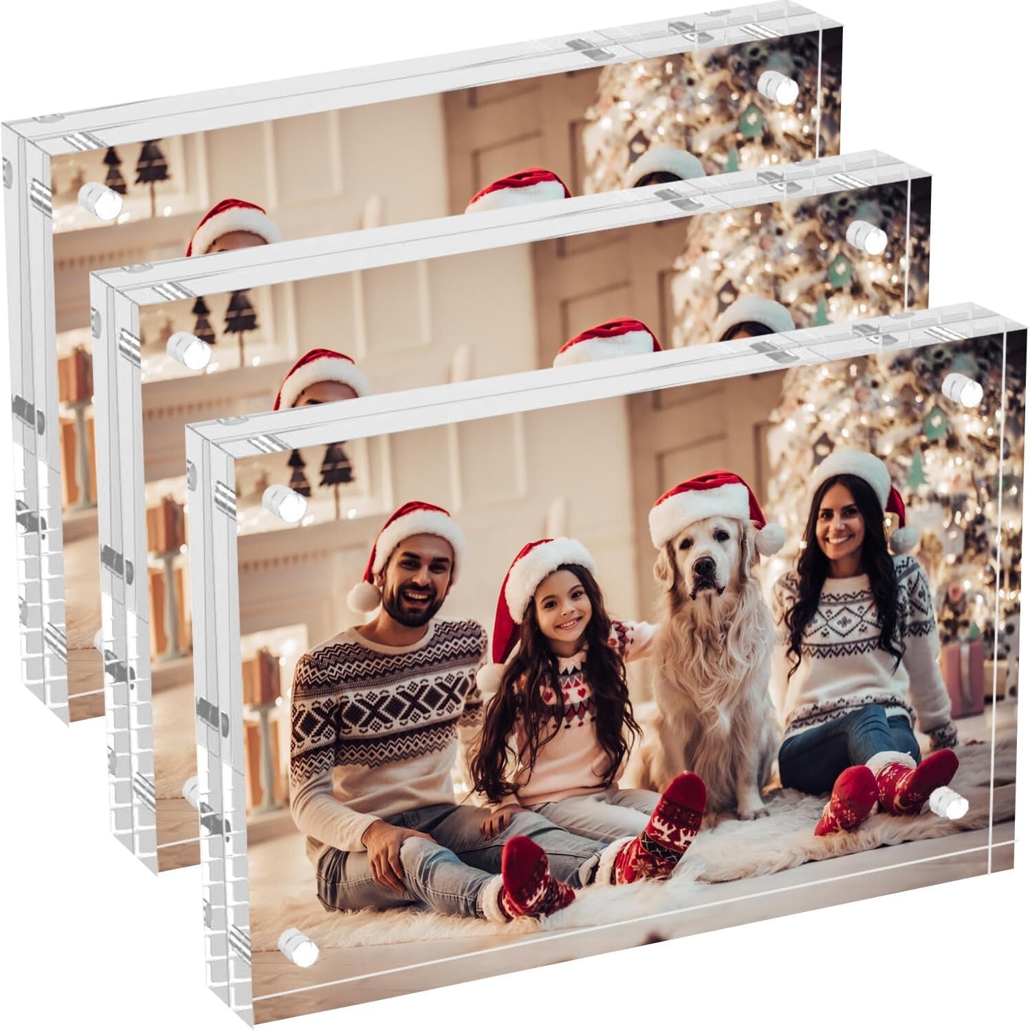 3 Pack Acrylic Photo Picture Frame magnetic 4×6 Clear Double Sided 4×6“