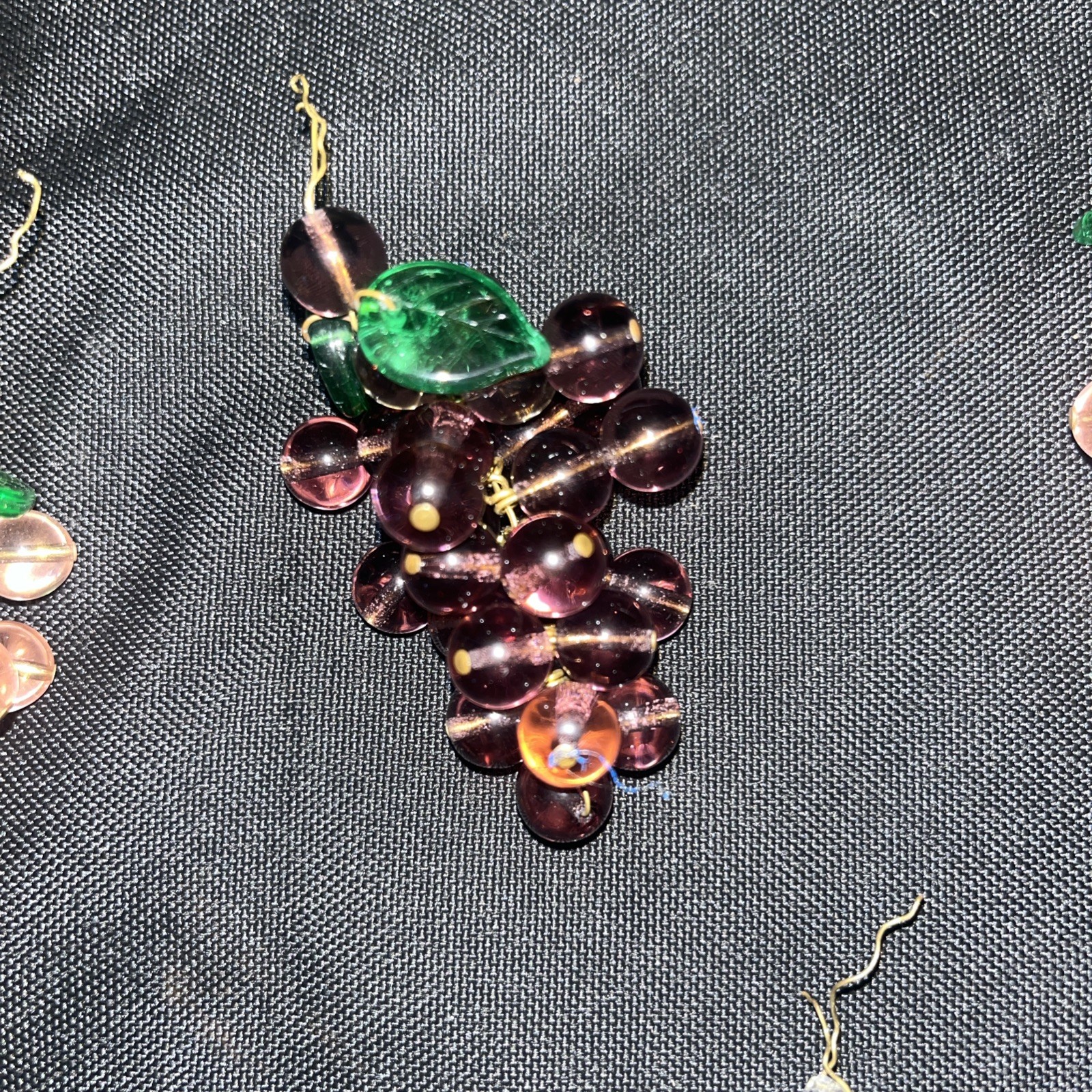 Authentic Murano Glass Grape Clusters Set of 6 Vintage Pink Purple