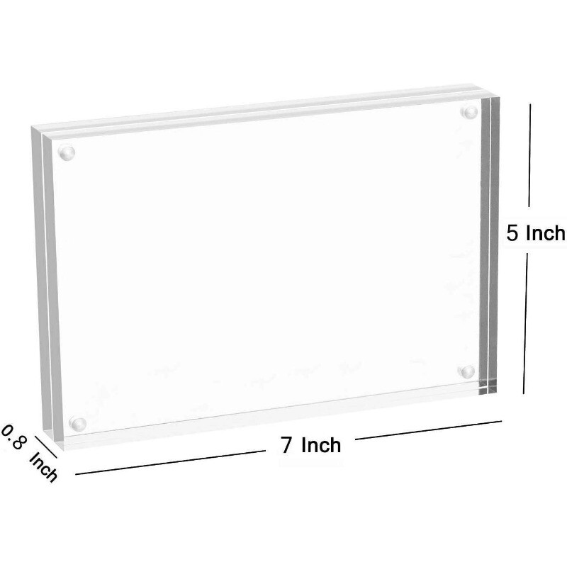 Acrylic Picture Frame Freestanding Double Sided Thickness Frameless Magnetic New