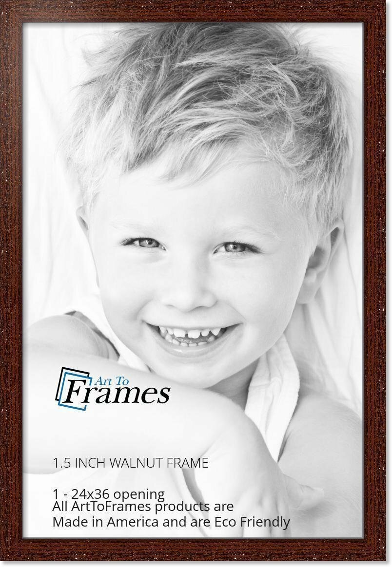 ArtToFrames 1.5″ Custom Poster Frame Brown Walnut Stain on Oak Wood 4105 Large