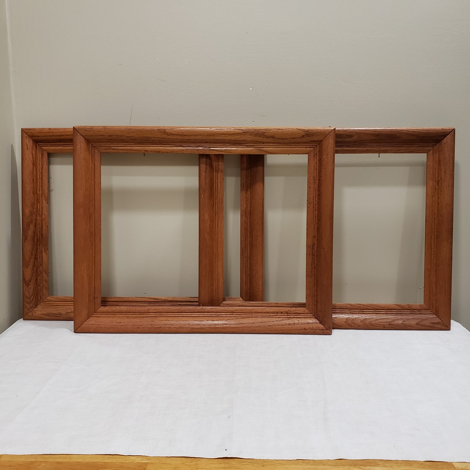 Oak Picture Frame Matching 3pc Set 12×16 Traditional Rustic Farmhouse Wall Decor