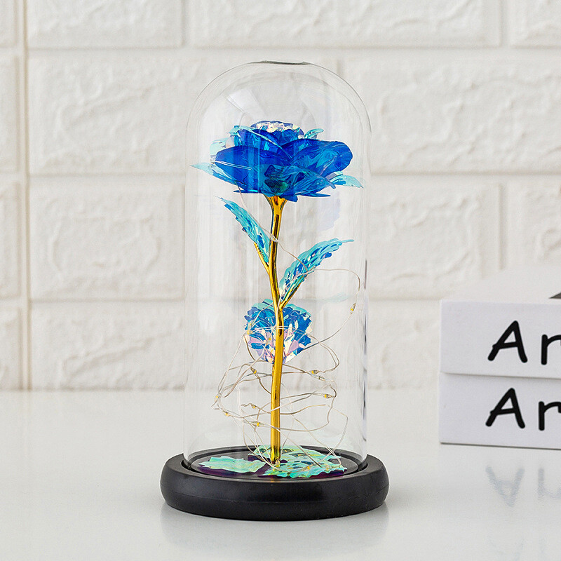 Forever Galaxy Rose In Glass Dome Eternal LED Light Flower Valentine’s Day Gift
