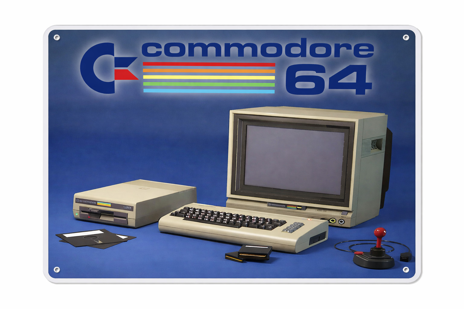 Commodore 64 Personal Computer 1982 PC Vintage Retro Ad 8×12 Aluminum Metal Sign