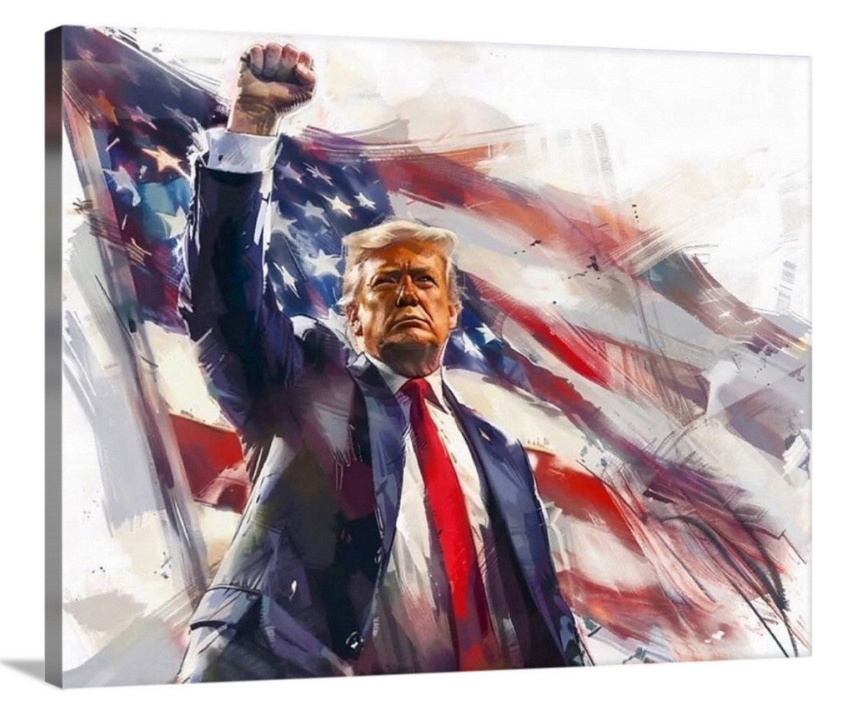 Donald Trump Canvas 16×20 Art 2025 President America Patriotic Iconic 47