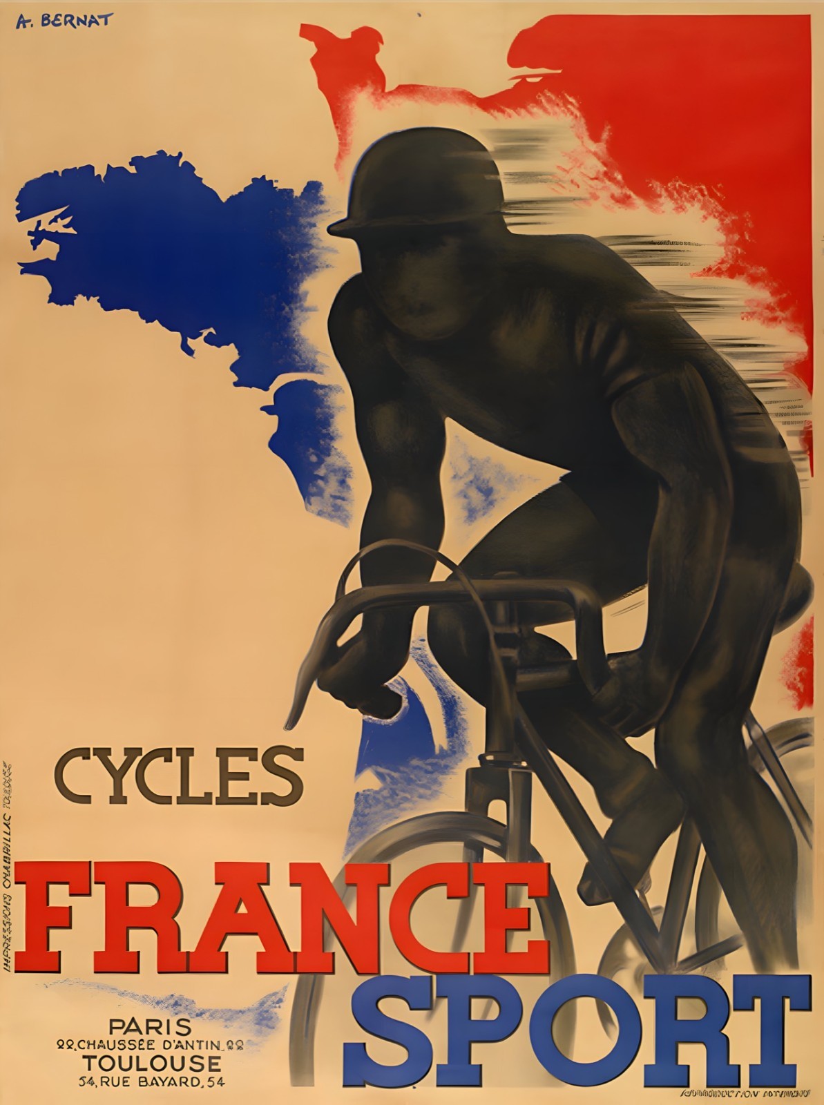 16299.Wall Decor Poster.Interior Art.Cycles France Sport Bicycle Racer Ad